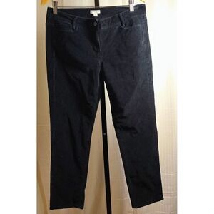 L.Jill Corduroy Pants‎ Women's 10 Petite Black Casual Everyday Trousers Classic